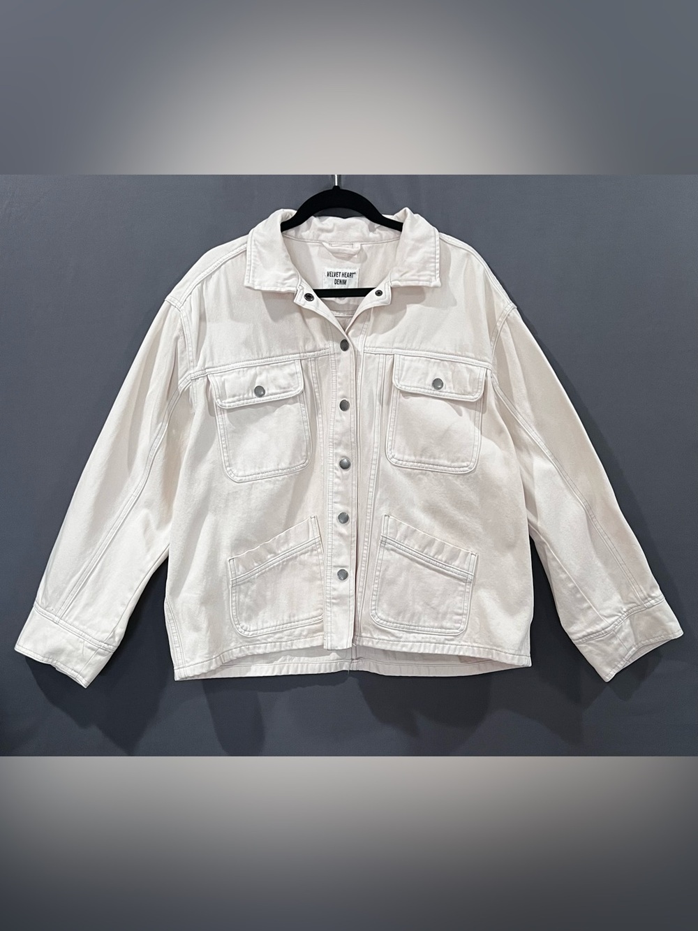 Velvet Heart Cream Denim Jacket